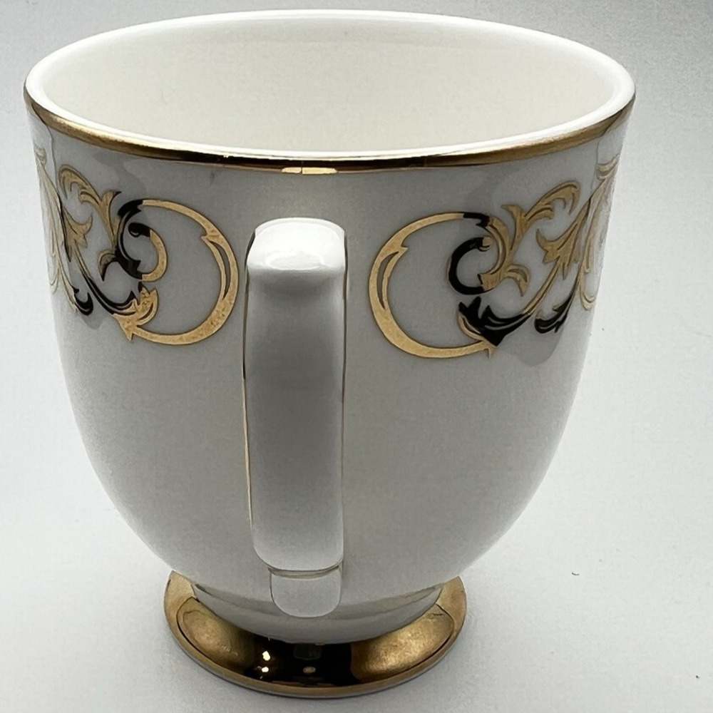 Vintage Hankook Ceramic Kopi Luwak Lidded Coffee Cup Saucer Set Gold Trim Rare - Picture 10 of 16